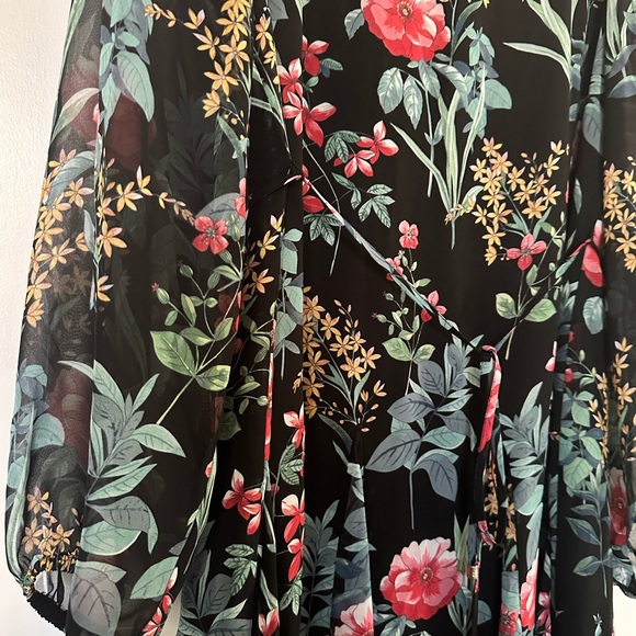 Tommy Hilfiger Black Dress with Red and Green Floral Design - Picture 2 of 5